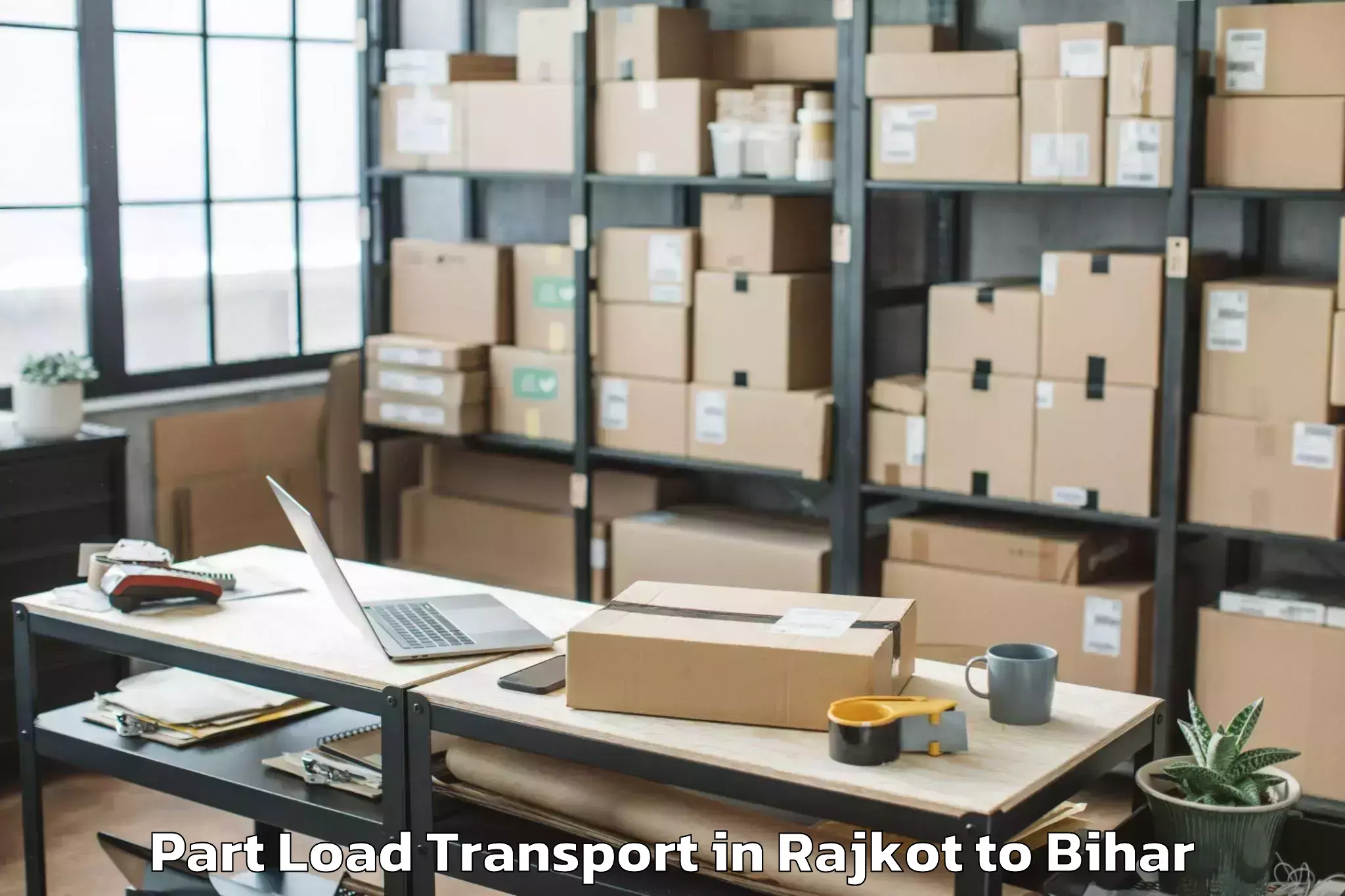 Professional Rajkot to Baruni Part Load Transport